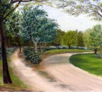 Karpendonkse plas in Eindhoven 1. Pasteltekening.