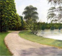 Karpendonkse plas in Eindhoven 2. Getekend met pastelkrijtjes.